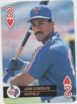 1992 U.S. Playing Cards Major League Baseball Aces #2H Juan Gonzalez