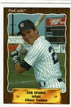 1990 ProCards Albany-Colonie Yankees #1042 Don Sparks