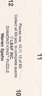 1989 Donruss Warren Spahn Puzzle #10-12 Warren Spahn