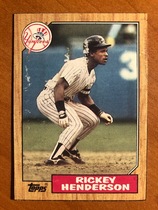 1987 Topps Wax Box Cards #E Rickey Henderson