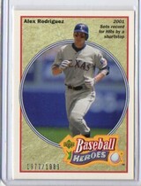 2002 Upper Deck Authentics Heroes of Baseball #HB-R10 Alex Rodriguez