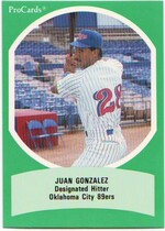 1990 ProCards Triple A All Stars #AAA12 Juan Gonzalez