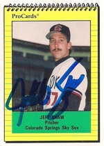 1991 ProCards Colorado Springs Sky Sox #2182 Jeff Shaw