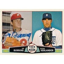 2013 Topps Heritage Then and Now #TN-BV Jim Bunning|Justin Verlander