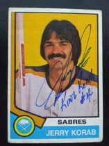 1974 O-Pee-Chee OPC NHL #354 Jerry Korab