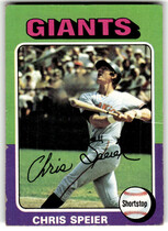 1975 Topps Base Set #505 Chris Speier