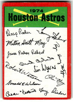 1974 Topps Team Checklists #10 Houston Astros