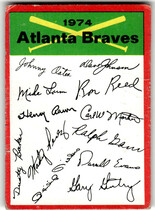 1974 Topps Team Checklists #1 Atlanta Braves