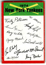 1974 Topps Team Checklists #17 New York Yankees