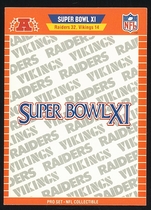 1989 Pro Set Super Bowl Logos #11 Super Bowl XI