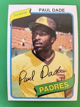 1980 Topps Base Set #254 Paul Dade