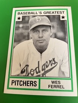 1982 TCMA Greatest Pitchers White Backs #21 Wes Ferrell