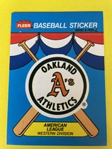 1989 Fleer Team Logo Stickers #3 Athletics