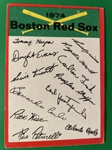 1974 Topps Team Checklists #3 Boston Red Sox