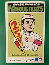 1972 Fleer Famous Feats #34 Lefty Odoul