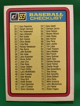 1983 Donruss Base Set #NNO Checklist 27-130