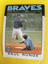 1986 Topps Base Set #409 Paul Runge