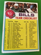 1973 Topps Team Checklists #13 Bills