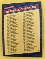 1986 Donruss Base Set #CL6 Checklist 547-653