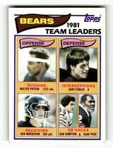 1982 Topps Base Set #292 Chicago Bears|Walter Payton|Gary Fencik|Ken Margerum|Dan Hampton|Alan Page