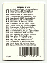 1989 Pro Set Base Set #NNO Update Checklist