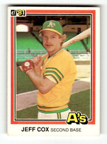 1981 Donruss Base Set #230 Jeff Cox