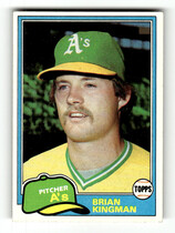 1981 Topps Base Set #284 Brian Kingman