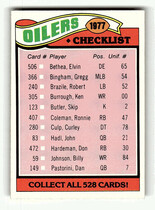 1977 Topps Base Set #211 Oilers Checklist