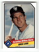 1989 CMC Scranton Wilkes-Barre Red Barons #19 Greg Legg