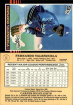 1985 Donruss Base Set #52 Fernando Valenzuela