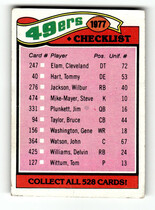 1977 Topps Base Set #225 49ers Checklist