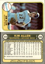 1981 Fleer Base Set #612 Kim Allen