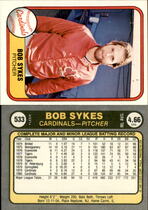 1981 Fleer Base Set #533 Bob Sykes