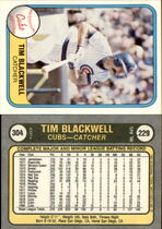 1981 Fleer Base Set #304 Tim Blackwell