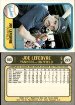 1981 Fleer Base Set #103 Joe LeFebvre