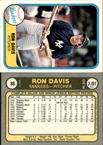 1981 Fleer Base Set #86 Ron Davis