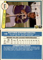 1982 Donruss Base Set #149 Matt Sinatro