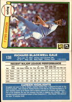 1982 Donruss Base Set #138 Richard Gale