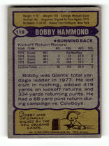 1979 Topps Base Set #119 Bobby Hammond