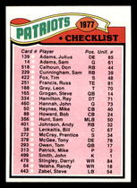 1977 Topps Base Set #216 Patriots Checklist