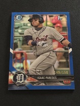 2018 Bowman Chrome Prospects Blue Refractor #BCP76 Isaac Paredes