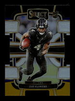 2023 Panini Select Black & Gold Die-Cut Prizm #8 Zay Flowers