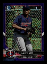 2018 Bowman Chrome Prospects Purple Shimmer Refractor #BCP159 Lamonte Wade