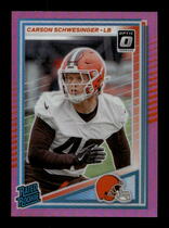 2025 Donruss Optic Rated Rookie Preview Pink #392 Carson Schwesinger