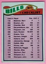 1977 Topps Base Set #203 Bills Checklist