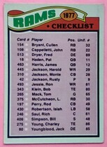 1977 Topps Base Set #213 Rams Checklist