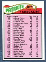 1977 Topps Base Set #216 Patriots Checklist