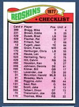 1977 Topps Base Set #228 Redskins Checklist