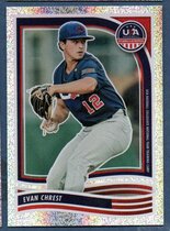 2024 Panini Stars & Stripes Opening Day Sparkle #184 Evan Chrest