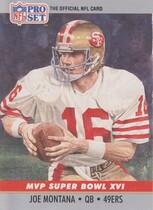 1990 Pro Set Super Bowl MVP's #16 Joe Montana